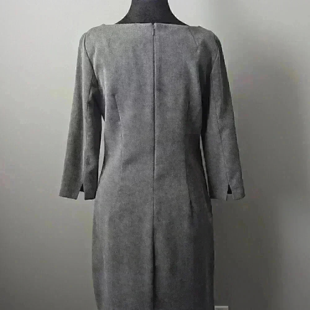 Gap Dress Gray 3/4 Sleeves Size 4, Zipper, Professional Preppy MadMen Style - Picture 6 of 8